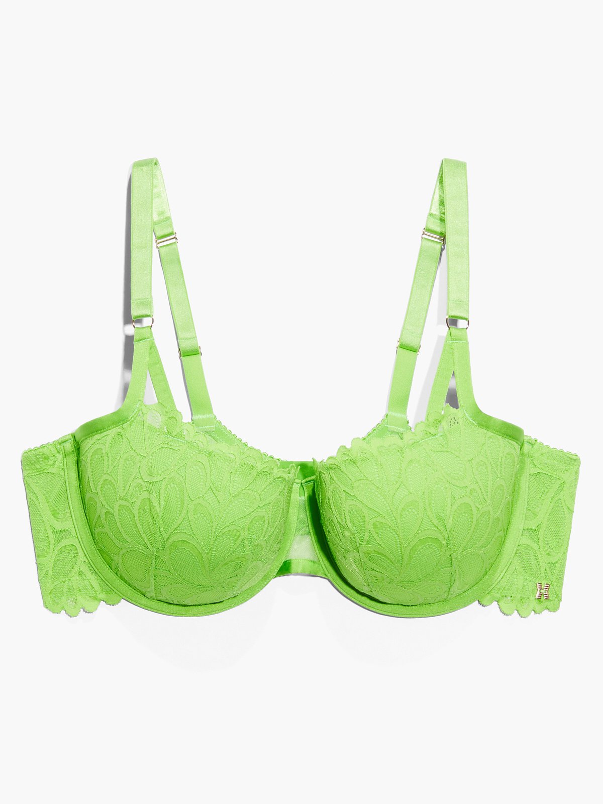 Savage Not Sorry Lightly Lined Lace Balconette Bra in Green | SAVAGE X ...
