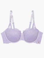 MELENECA Balconette Underwire Sexy Lace Bra for Women Purple 34F