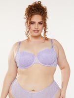 Savage X Fenty Women's Curvy Unlined LACE Extended Wire Bra, Purple Stone  Lavender, 38DD : : Fashion