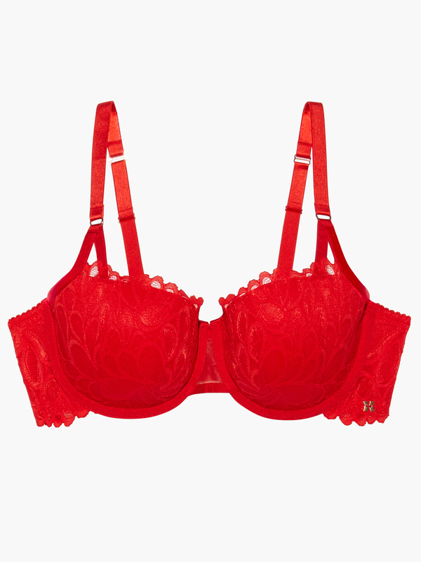 Savage Not Sorry Lightly Lined Lace Balconette Bra in Red | SAVAGE X FENTY
