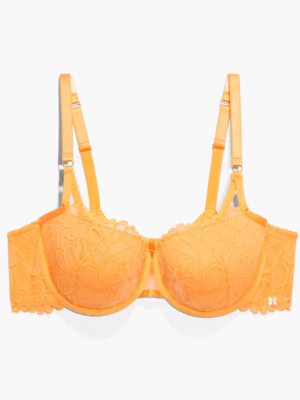 Savage Not Sorry Lightly Lined Lace Balconette Bra in Orange | SAVAGE X ...