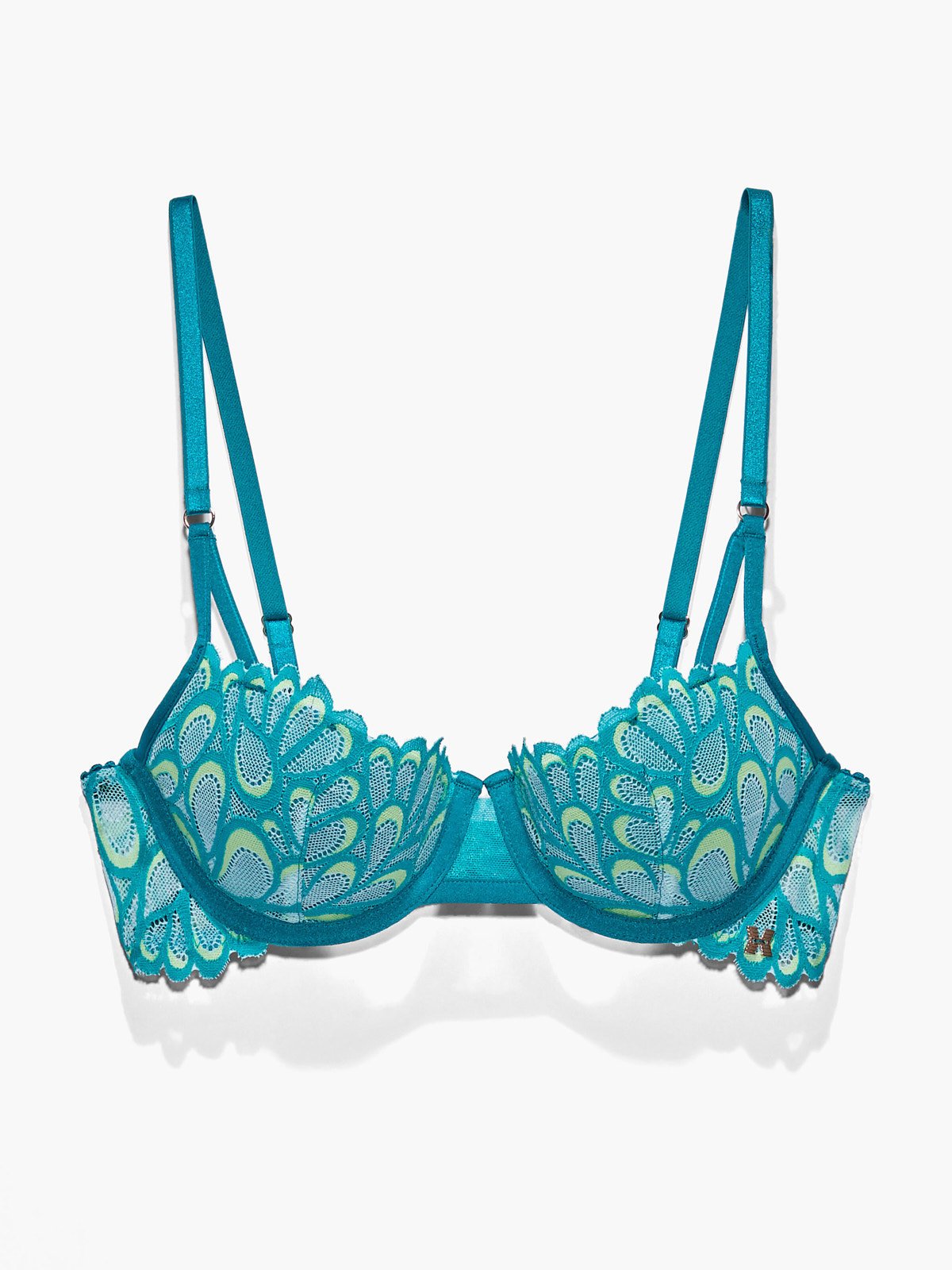 Savage X Savage Not Sorry Unlined Lace Balconette Bra in Green
