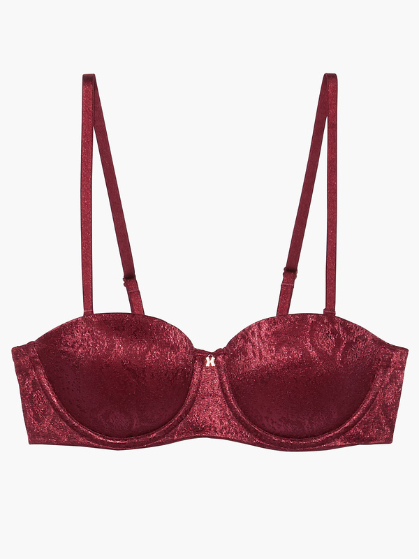 Snake Lace Strapless Bra in Red | SAVAGE X FENTY