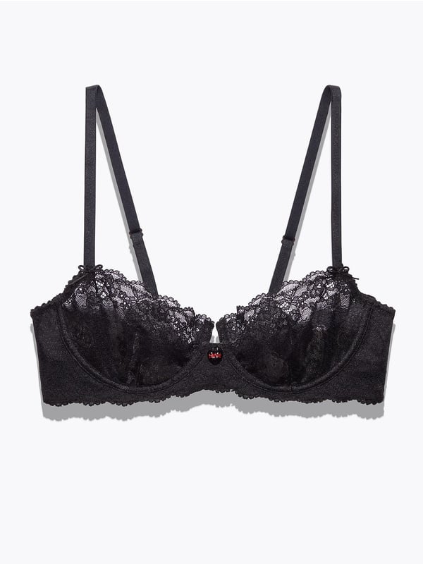 Candy Hearts Unlined Lace Balconette Bra in Black | SAVAGE X FENTY