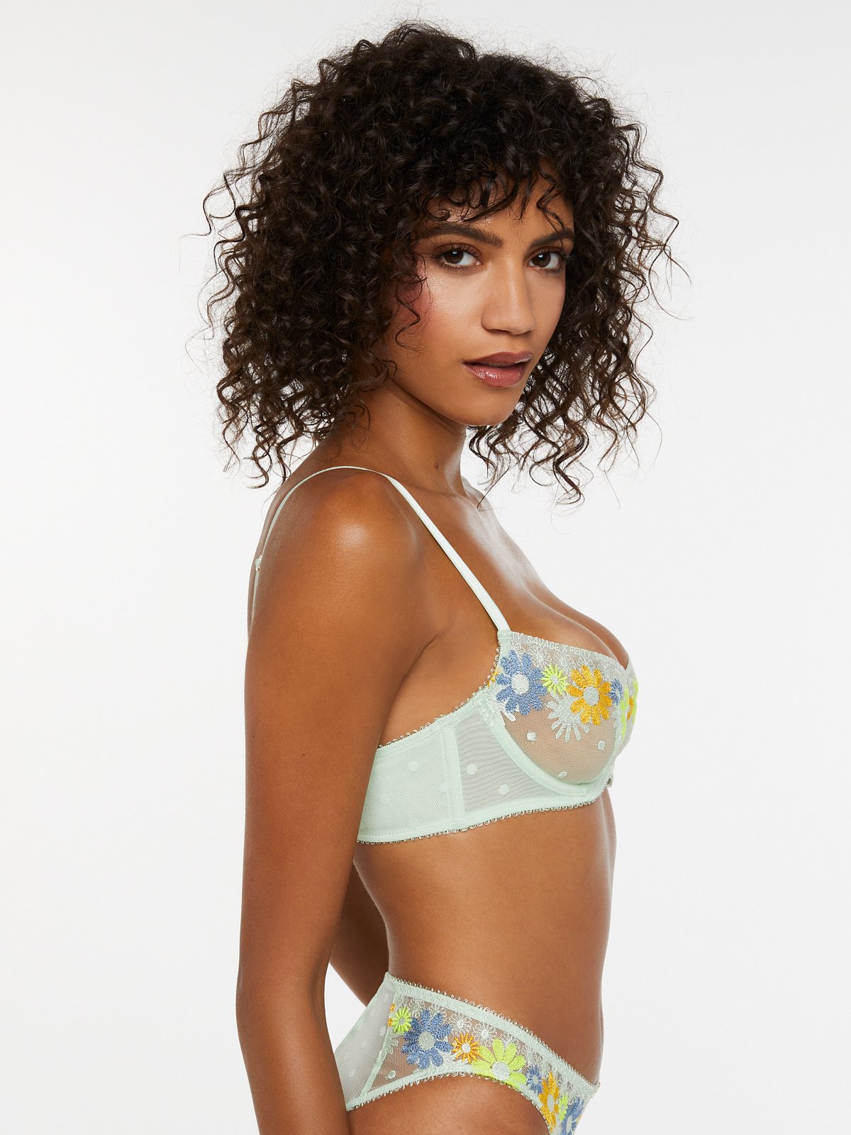 Free Spirit Floral Embroidered Unlined Balconette Bra