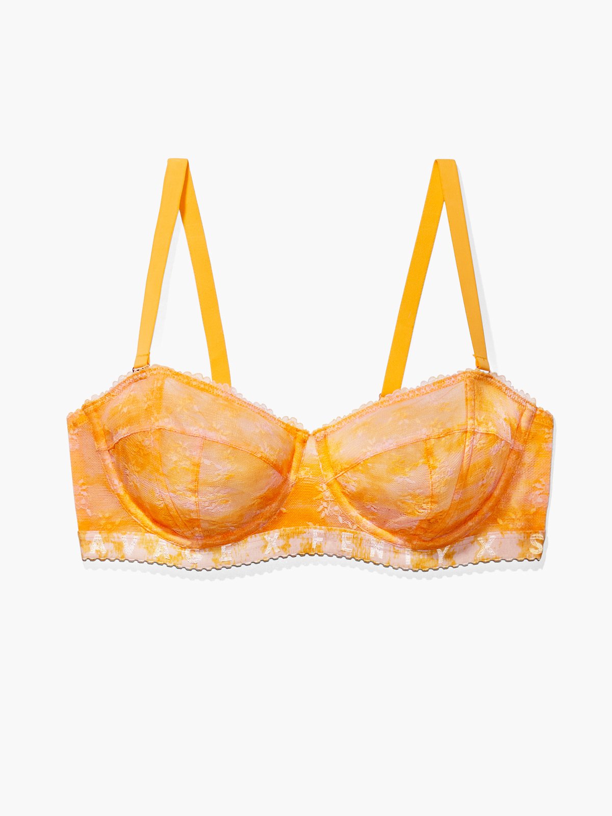 Watercolor Tie Dye Unlined Lace Strapless Bra in Orange | SAVAGE X FENTY