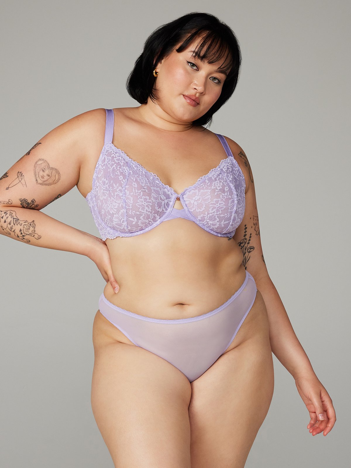 Haute Lace Unlined Demi Bra in Purple