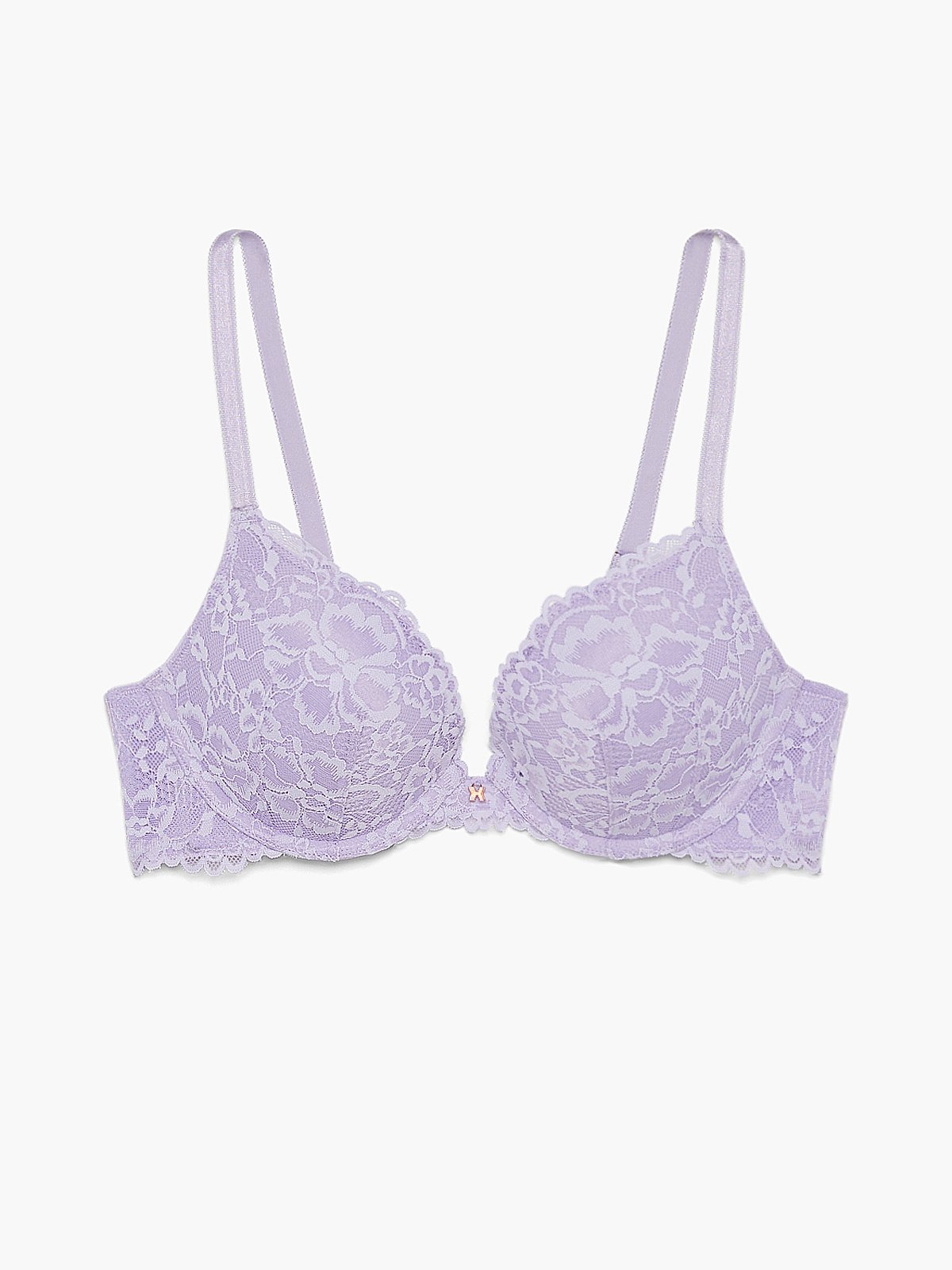Floral Lace Push-Up Bra in Purple
