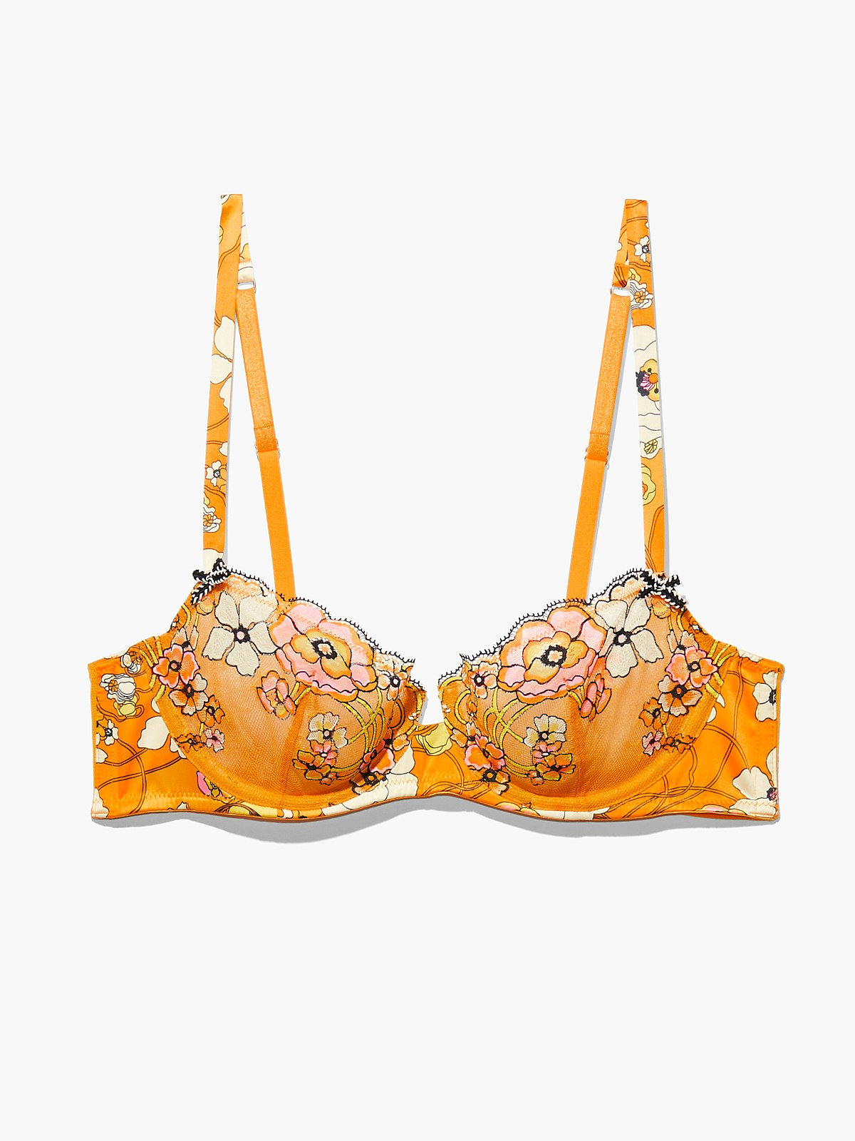 Savage X Fenty Perfect Poppies Unlined Lace Demi Bra in Seashell