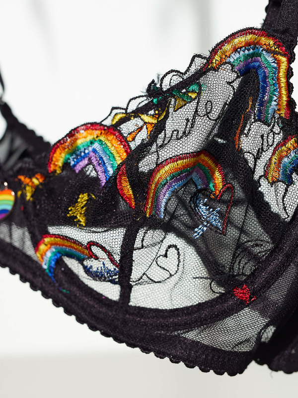 Savage X Pride Embroidered Unlined Demi Bra In Multi Savage X Fenty