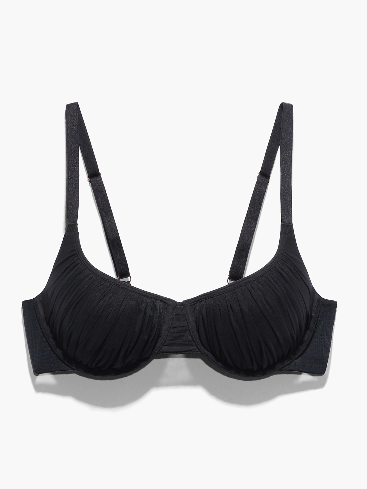 Gathered Mesh Balconette Bra in Black | SAVAGE X FENTY