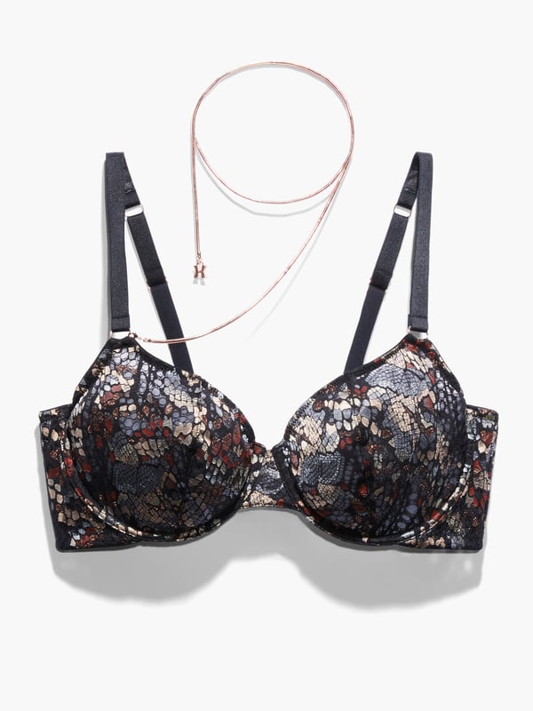 Savage X Fenty, Women's, Cold-Hearted Snake Unlined Lace Demi Bra 