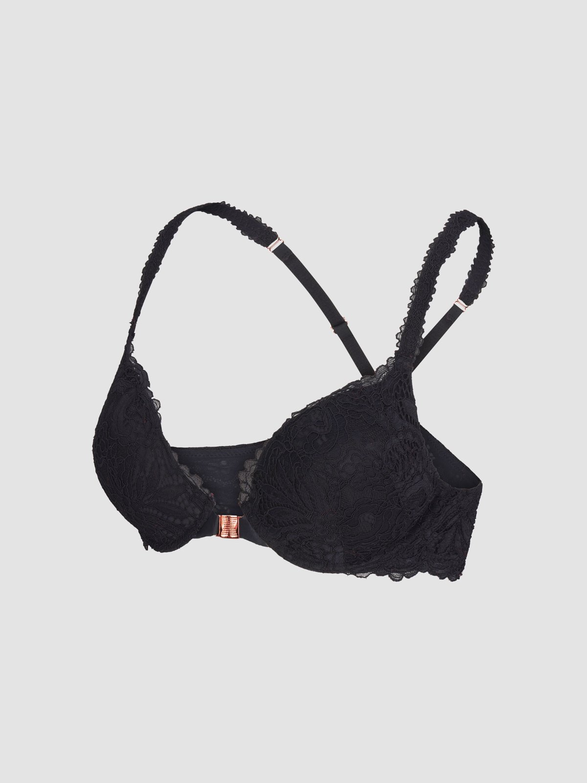 Savage x Fenty Romantic Corded Lace Front-Closure Push-Up Bra Black Size 36b | by Rihanna