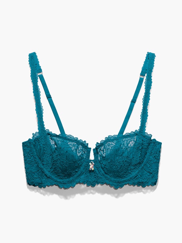 Romantic Corded Lace Unlined Balconette Bra in Blue | SAVAGE X FENTY France
