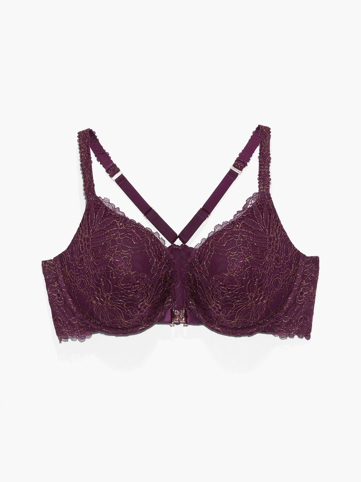 Bouquet Embroidery Wired Push Up Bra in Tender Purple