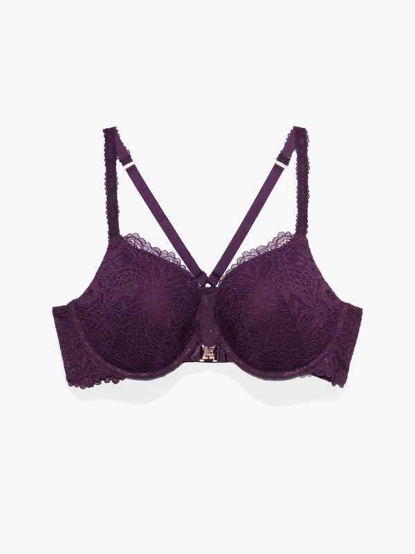 Prélude' Longline Purple Lace Bra By Warner