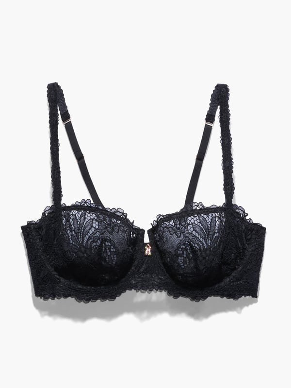 Romantic Corded Lace Unlined Balconette Bra in Black | SAVAGE X FENTY