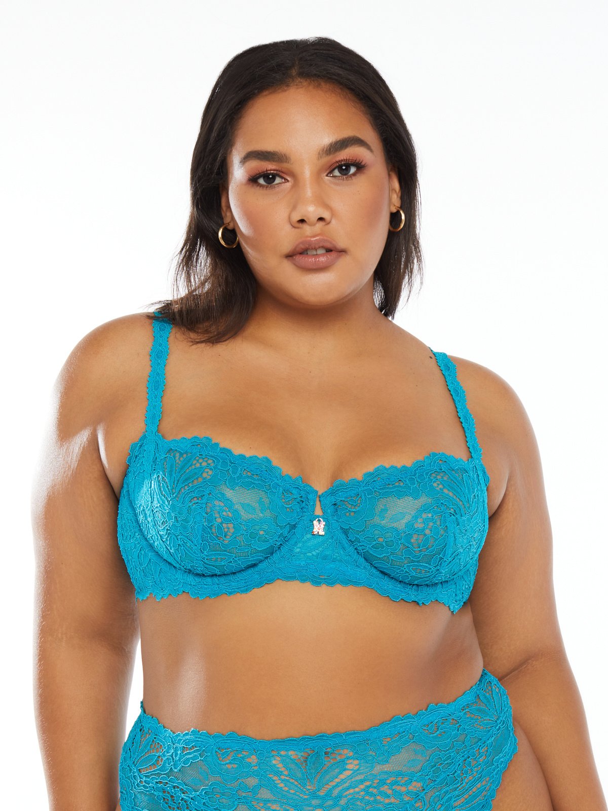 Paloma Balcony Padded Bra in Electric Blue - For Her from The Luxe