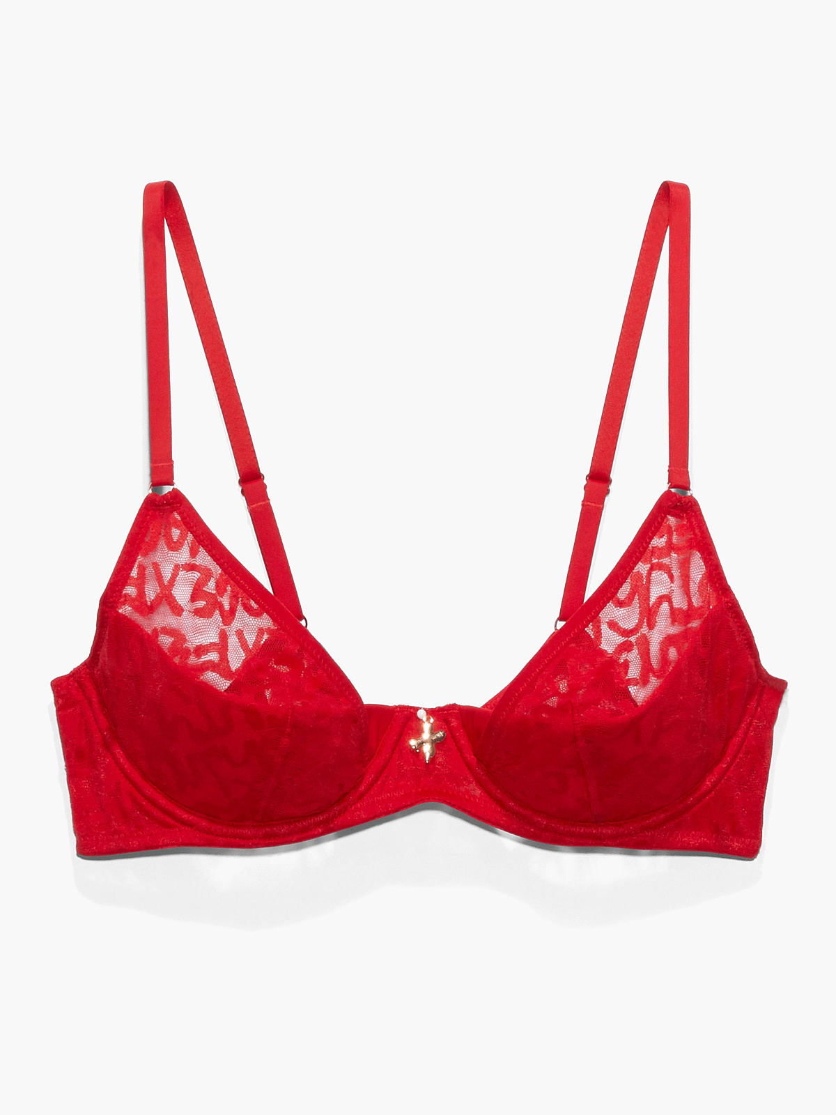 Tagged by Savage Quarter Cup Bra in Red