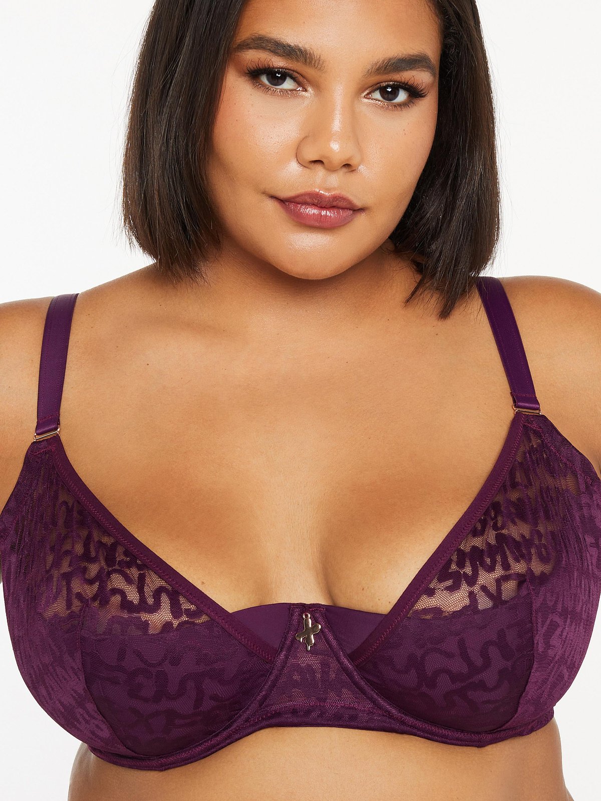 8134, detachable bra straps, Sexy breast bra, Purple, 32A cup size
