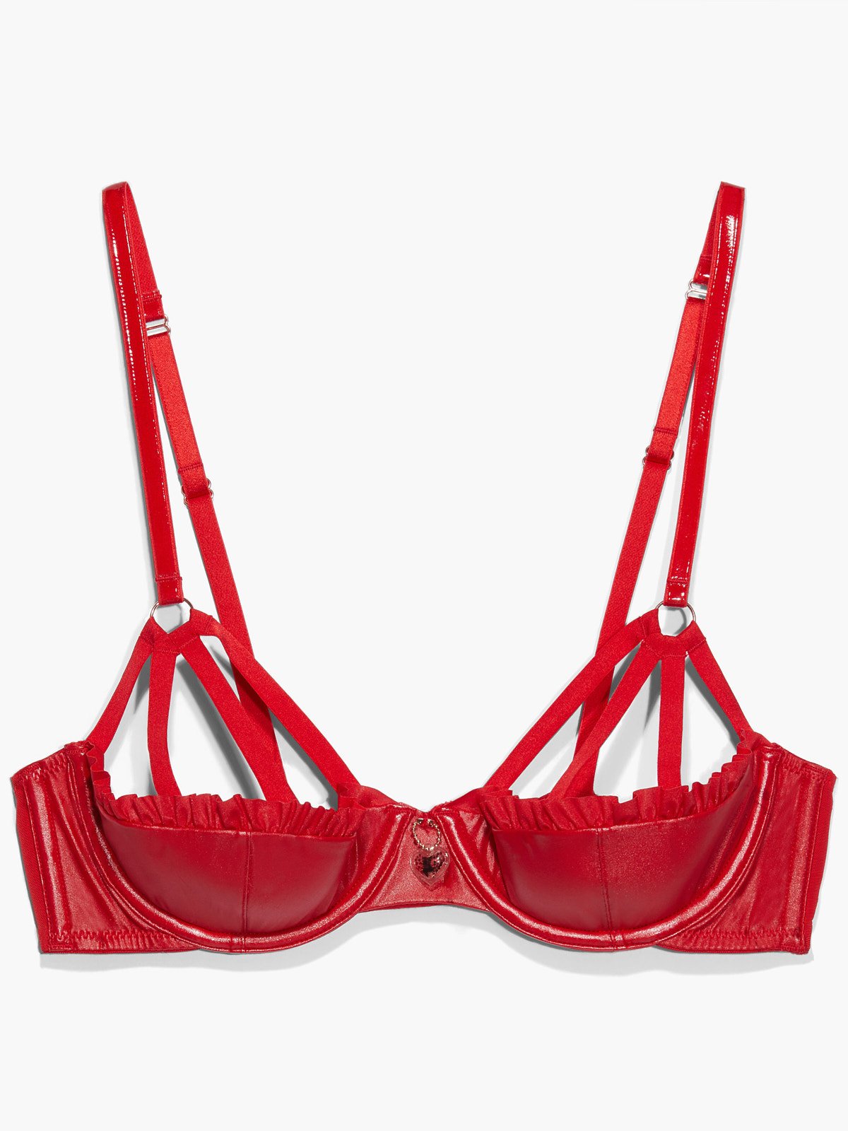 Glossy Flossy Caged Quarter Cup Bra in Red | SAVAGE X FENTY UK United ...