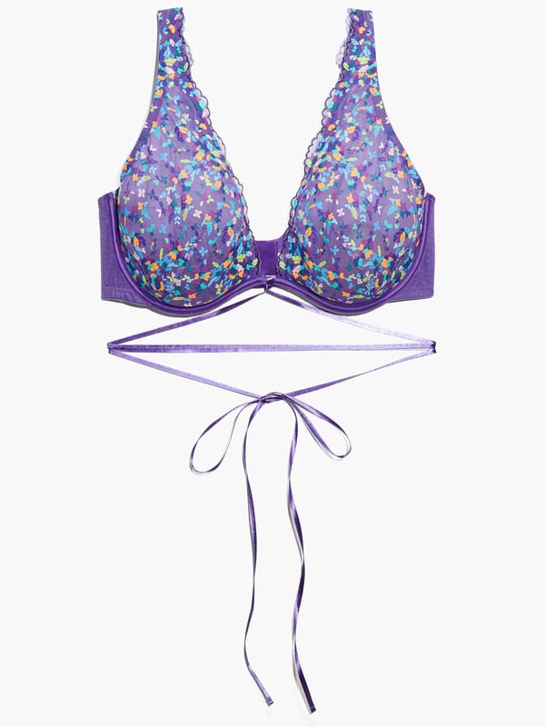 Steamy Floral Unlined Lace Fashion Bra in Multi & Purple