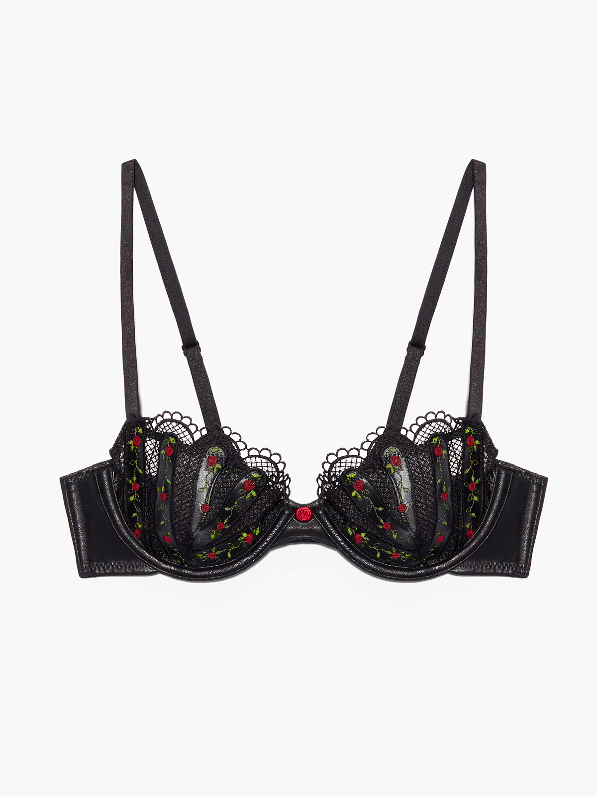 Renaissance Rose Unlined Demi Bra in Black | SAVAGE X FENTY