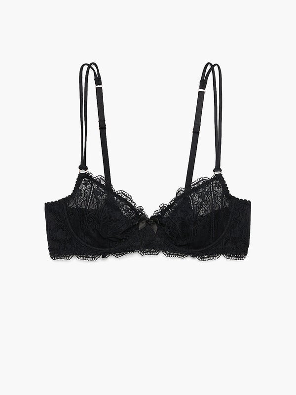Deco Glass Lace Unlined Bra in Black | SAVAGE X FENTY France
