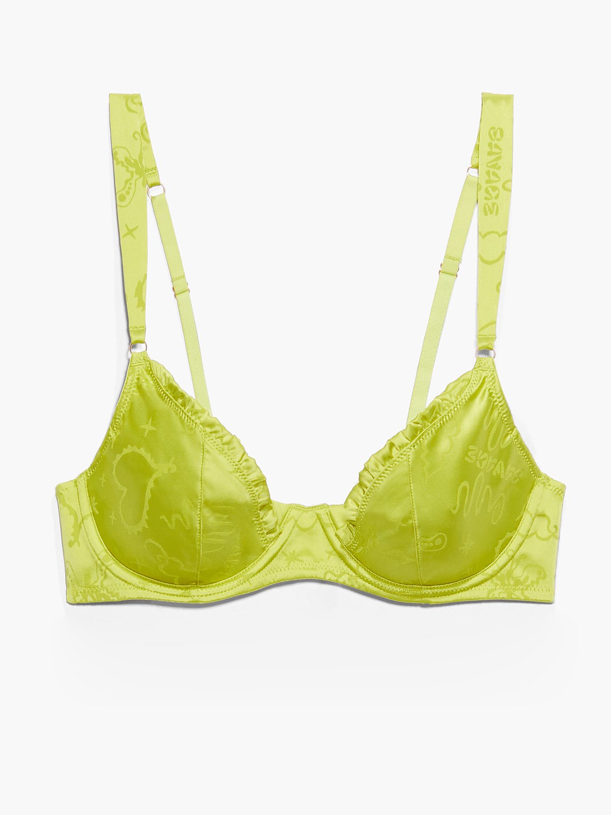 Heavenly Satin Quarter Cup Plunge Bra in Green | SAVAGE X FENTY UK ...