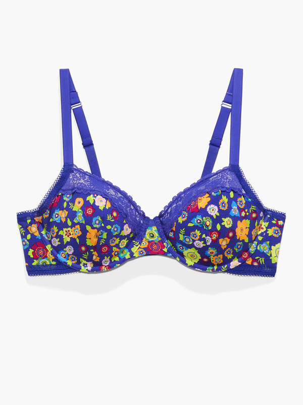 Cotton Essentials Unlined Bra in Multi & Purple SAVAGE X FENTY UK