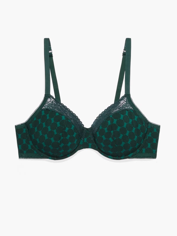 Cotton Essentials LaceTrim Unlined Bra in Green SAVAGE X FENTY