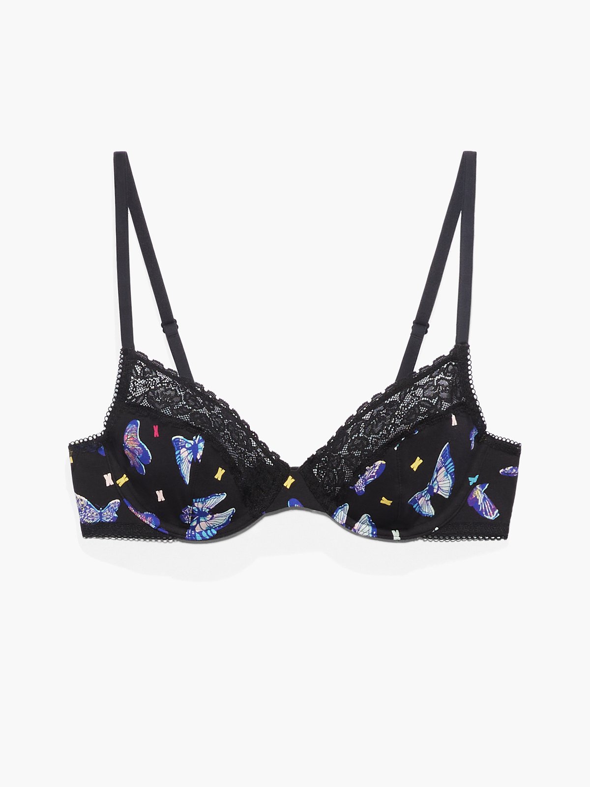 Calvin Klein Black Label Unlined Triangle Floral Lace Bralette in
