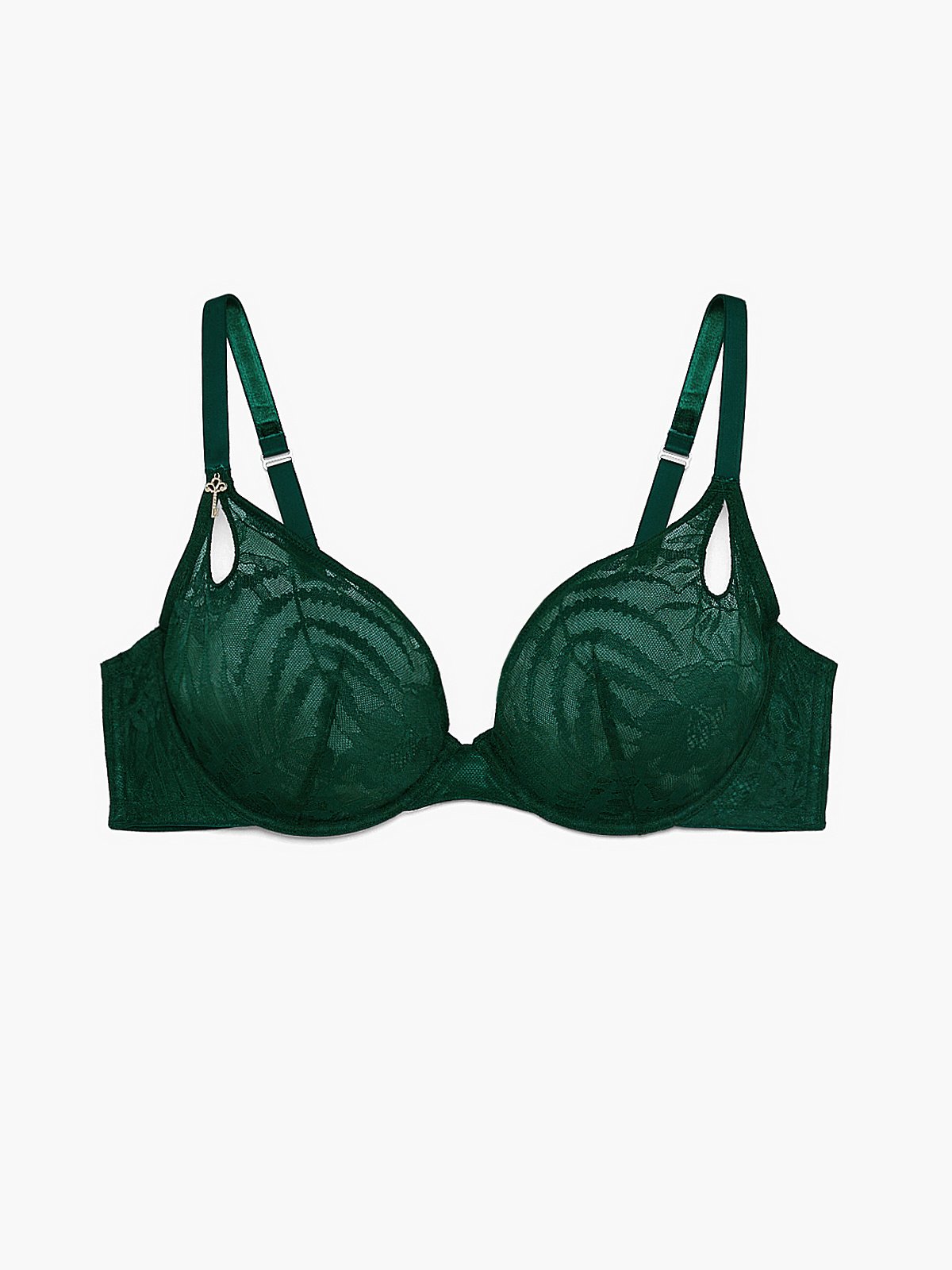 Shadowplay Lace Unlined Plunge Bra in Green