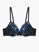 Wallflower Unlined Balconette Bra in Black & Blue & Multi