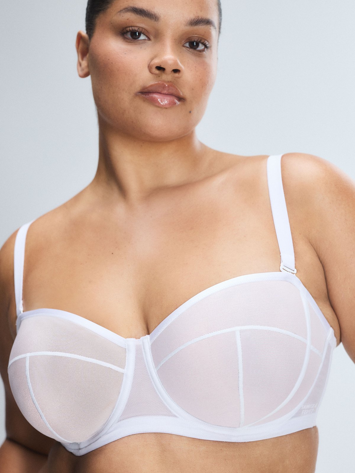 Sheer X Unlined Strapless Bra in White | SAVAGE X FENTY