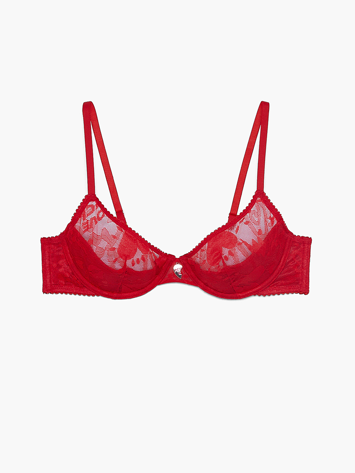 1182 Adore Me red satin and lace underwire bra 40B