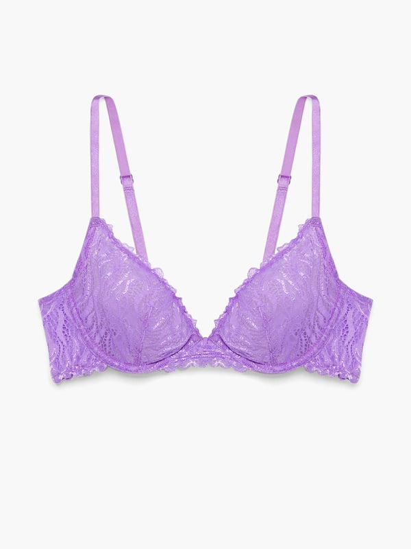 Fast Lane Lace Unlined Plunge Bra in Purple | SAVAGE X FENTY