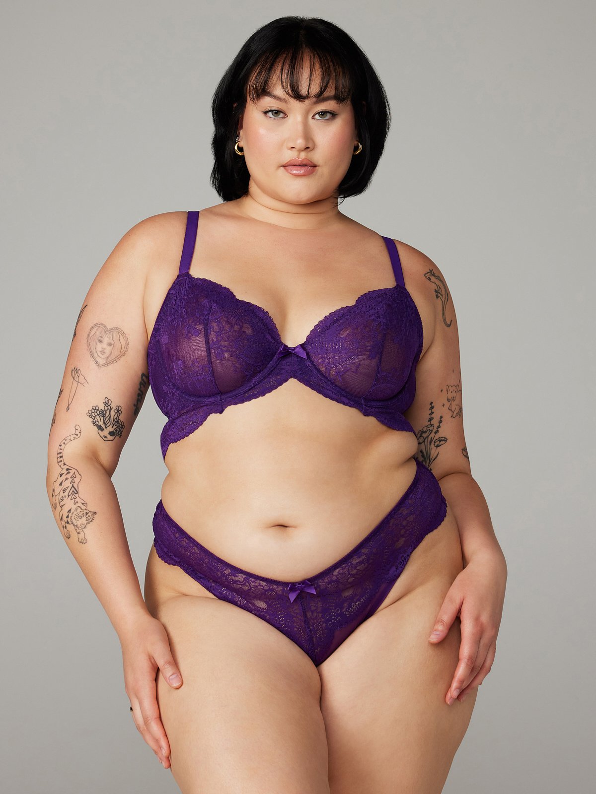 Haute Lace Unlined Demi Bra in Purple