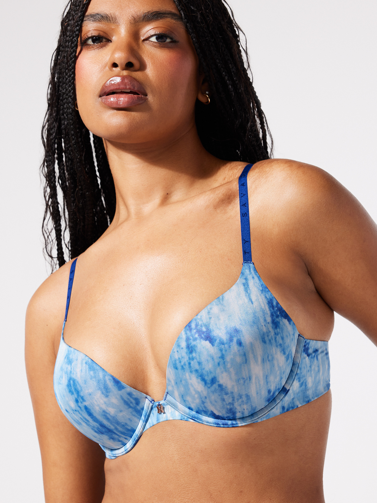 NEW Microfiber Push-Up Bra in Blue & Multi | SAVAGE X FENTY