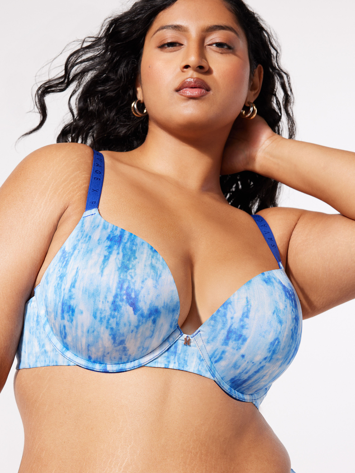 NEW Microfiber Push-Up Bra in Blue & Multi | SAVAGE X FENTY