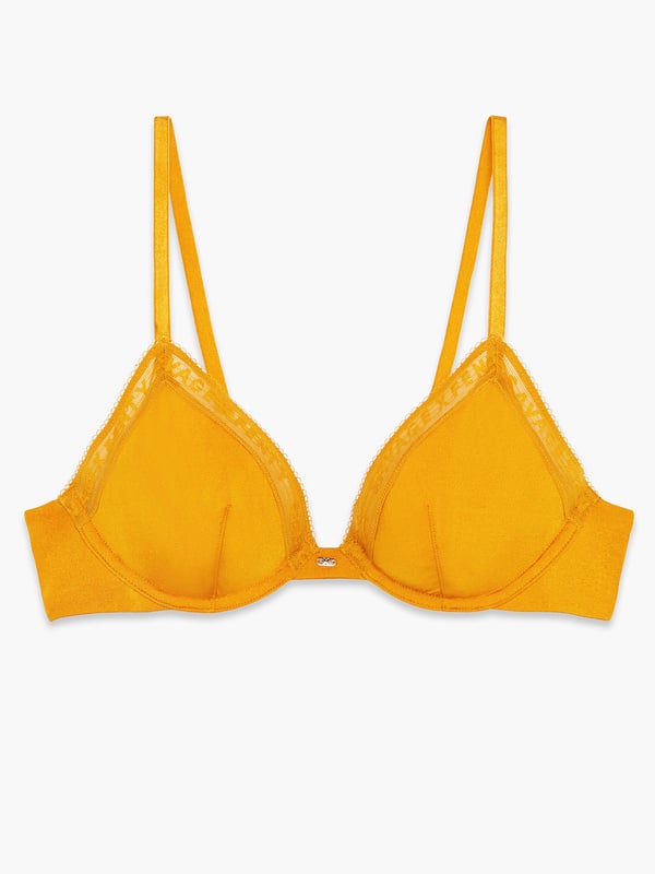 NEW Microfiber Logo-Trim Unlined Plunge Bra