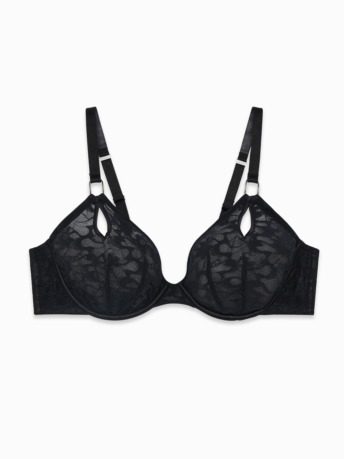 ♧ Cacique Black Lace Lined Underwire Bra Size 40DD