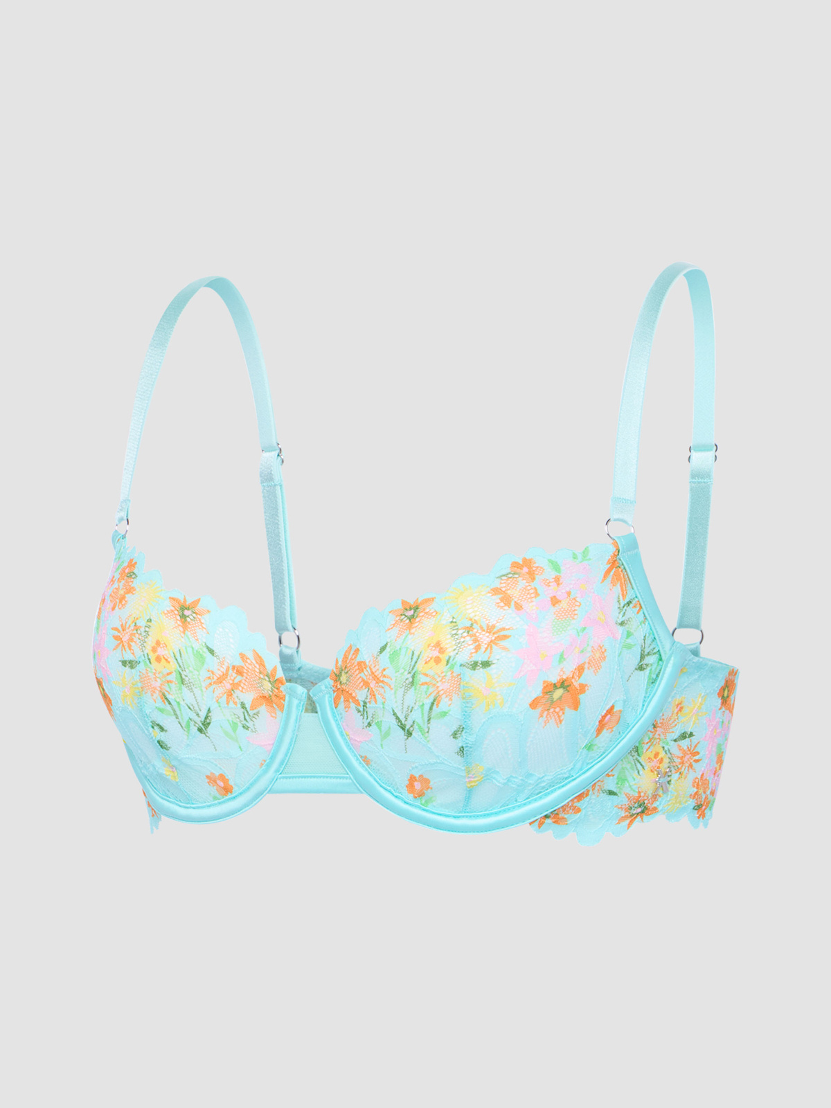 Savage Not Sorry Unlined Lace Balconette Bra in Blue | SAVAGE X FENTY