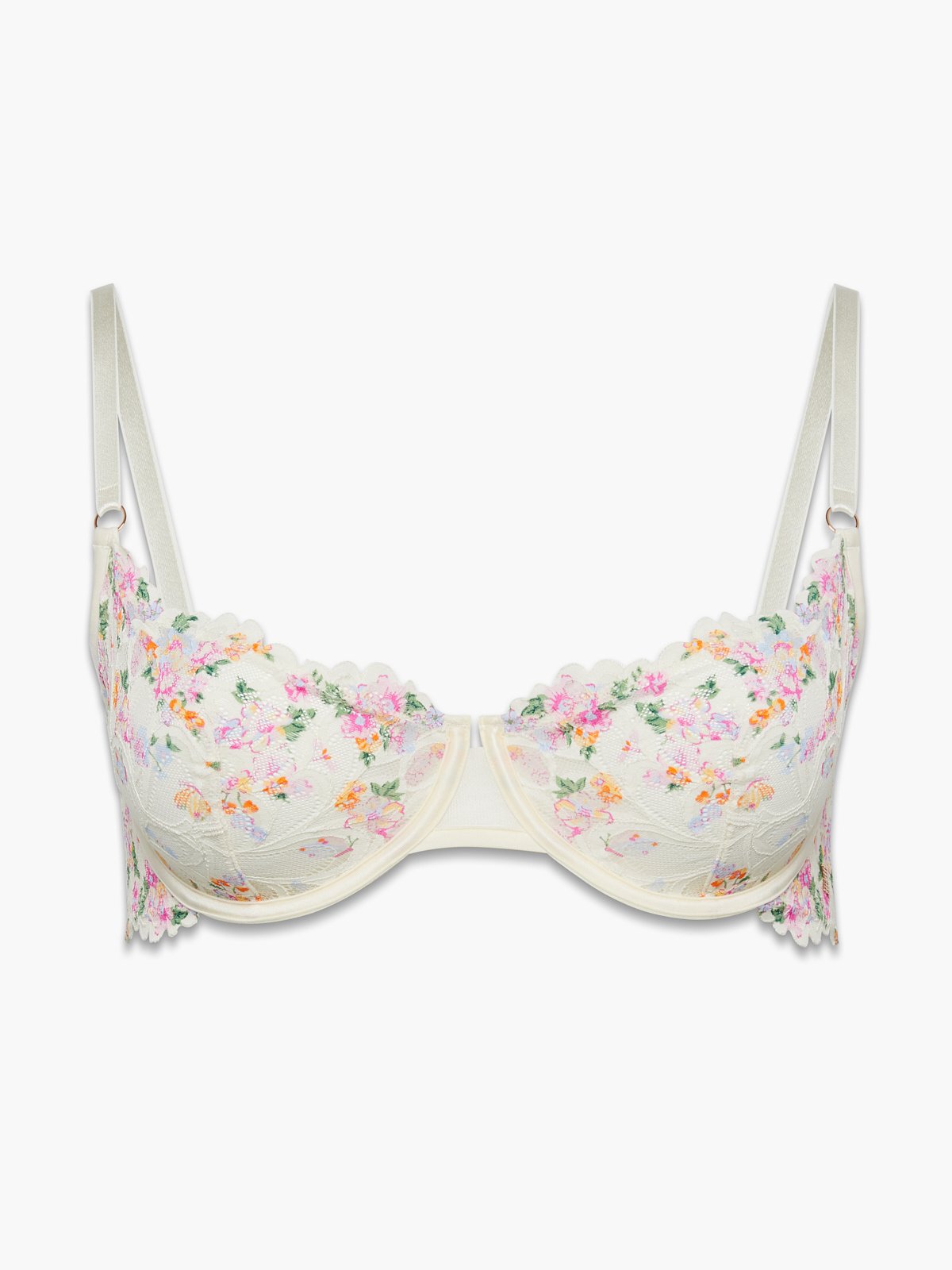 Savage Not Sorry Unlined Lace Balconette Bra in Multi & White
