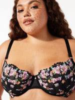 Curvy Couture Women's Solid Sheer Mesh Full Coverage Unlined Underwire Bra  Chocolate 34g : Target
