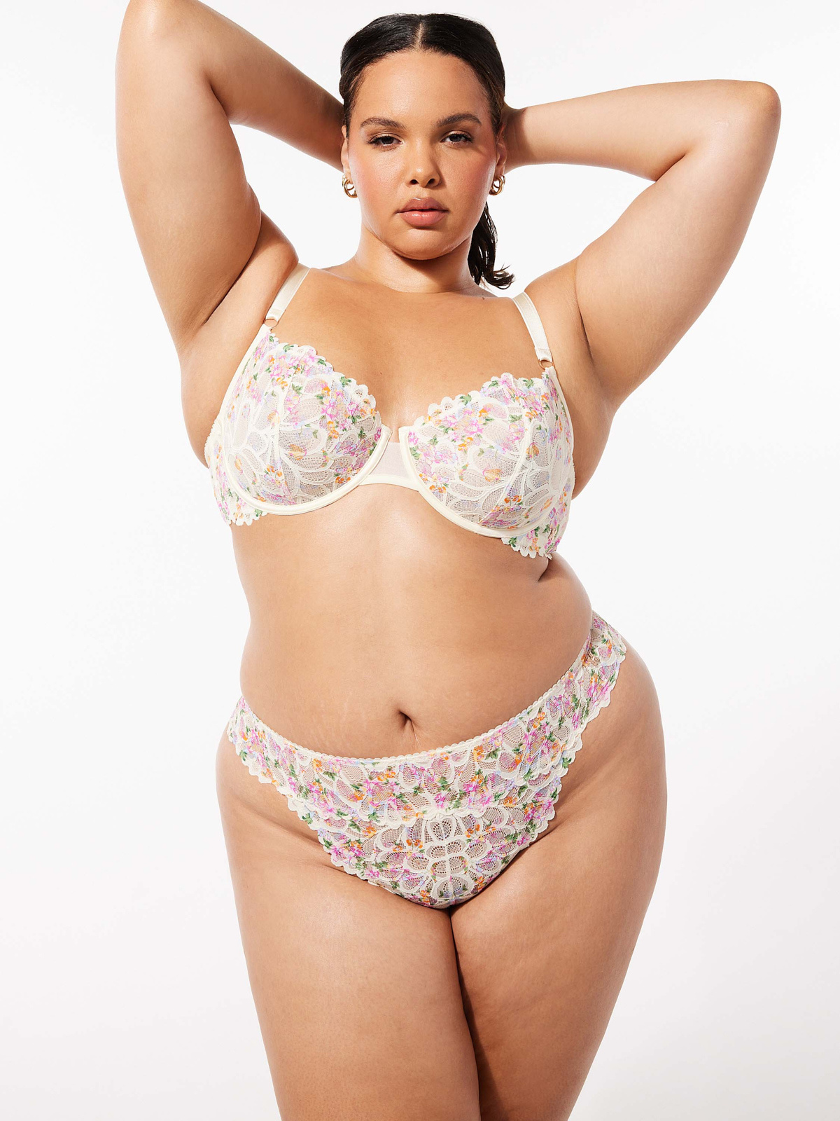 Savage Not Sorry Unlined Lace Balconette Bra in Multi & White | SAVAGE X FENTY