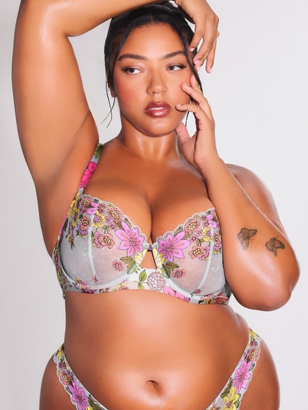 Mod Poppy Unlined Lace Balconette Bra