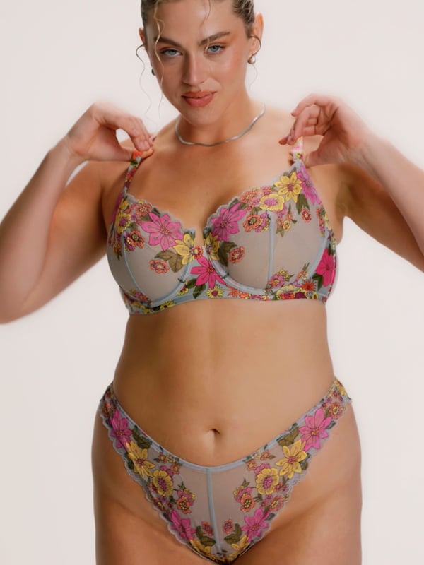 Mod Poppy Unlined Lace Balconette Bra