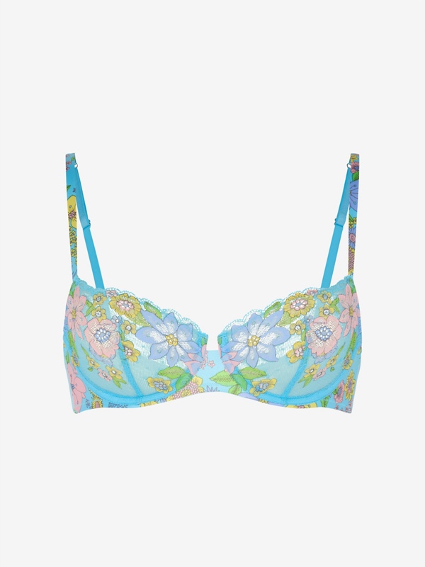 Mod Poppy Unlined Lace Balconette Bra - Savage