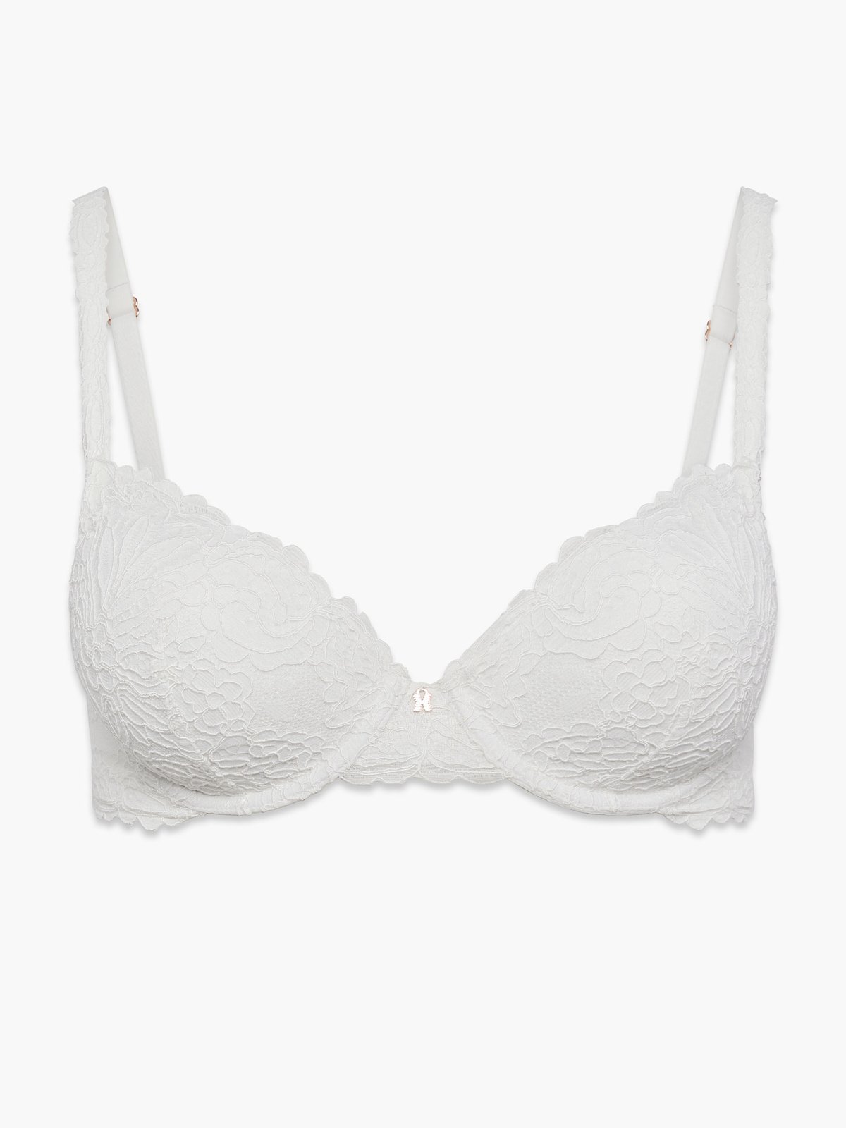 Romantic Corded Lace Padded Demi Bra in White | SAVAGE X FENTY